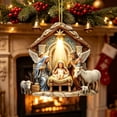 thumbnail image 6 of Clearance!3.15in Nativity Scene Christmas Ornament, Acrylic Hanging Ornament, Holy Family Birth of Christ Mary Jesus Decor, Indoor Outdoor Christmas Tree Decoration Religious Xmas Gift, 6 of 7