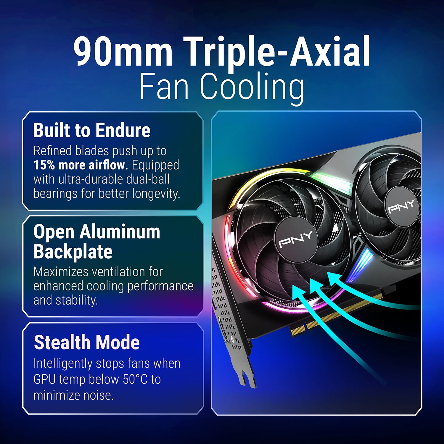 PNY NVIDIA GeForce RTX™ 5060 Ti Epic-X™ ARGB OC Triple Fan, Graphics Card 8GB GDDR7, SFF-Ready