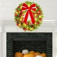 thumbnail image 6 of 15.7IN Christmas Wreath with Lights for Front Door,Outdoor Christmas Wreath with Lights,Lighted Christmas Wreaths with Bows,Colourful Berries,for Indoor Outdoor Decoration, 6 of 8