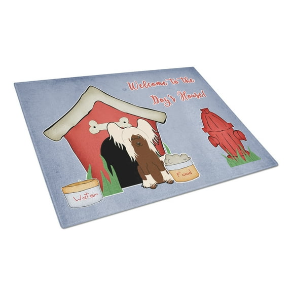 Caroline's Treasures Dog House Collection Chinese Crested Cream Glass Cutting Board Large