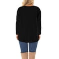 thumbnail image 5 of Adibosy Plus Size Tops for Women Long Sleeve Shirts Casual Side Split Tees Crewneck Blouse Black, 5 of 6