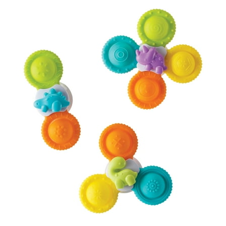 Infantino Silicone Bath Pop Spinner, for Babies 6-12 Months, Multicolor, 3-Pack