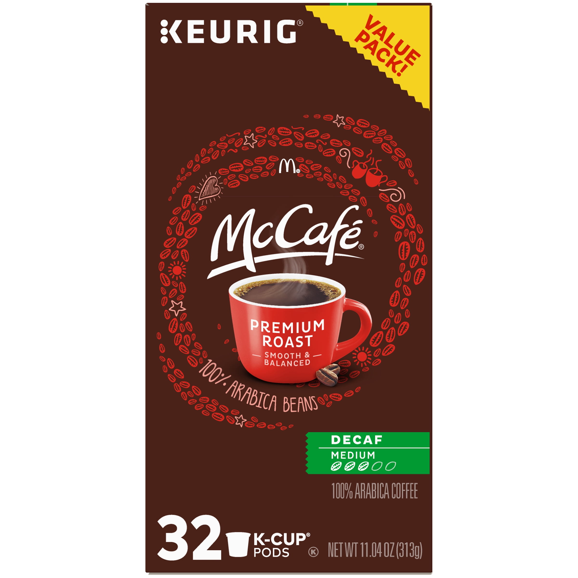 McCafe Premium Roast Decaf Coffee K-Cup Pods, 32 ct Box