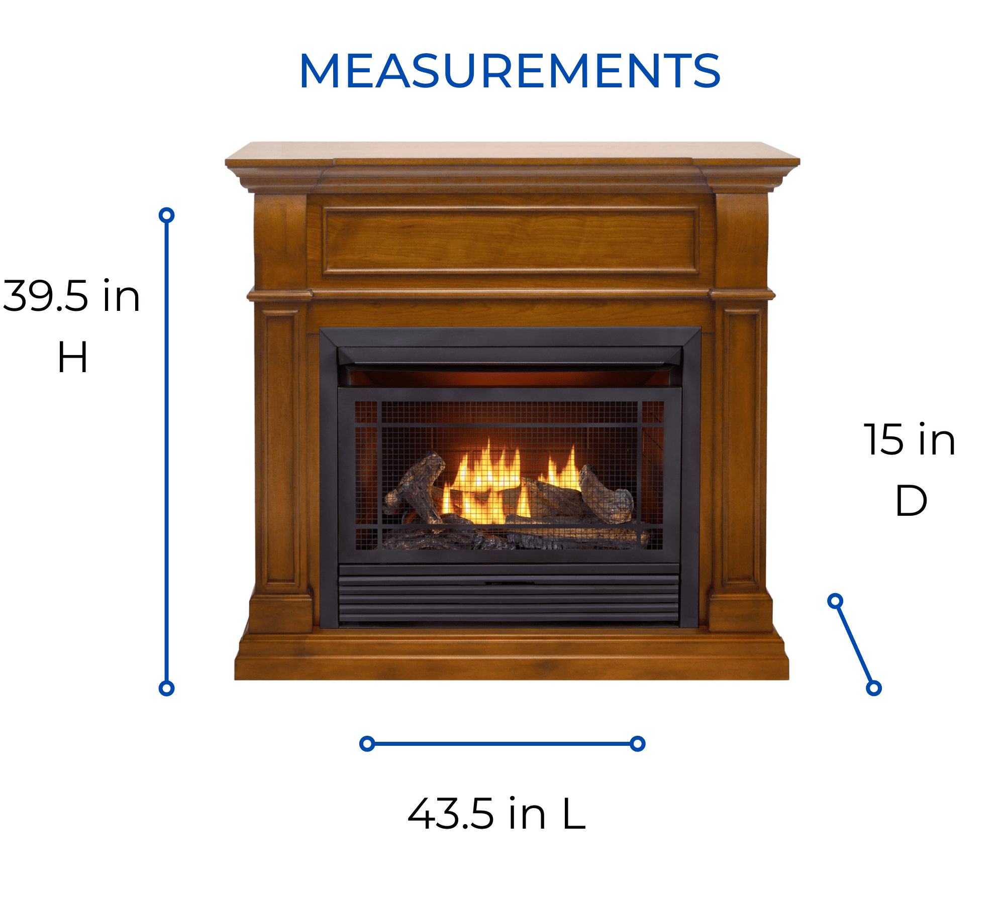 Duluth Forge Dual Fuel Ventless Gas Fireplace - 26,000 BTU, T-Stat Control,  Apple Spice Finish - Walmart.com
