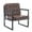 Brown, variant on AFO Mid-Century Modern Accent Chair, Upholstered Leather Armchair with Metal Frame and Button-Tufted Back for Living Room, Bedroom, or Reading Nook, Black