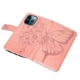 thumbnail image 3 of Dteck iPhone 12 Pro Max Case, Butterfly Patterned Wallet Case, Magnetic Hand Strap Credit Card Holder Slots Synthetic Leather Kickstand Protective Cover For iPhone 12 Pro Max, Rosegold, 3 of 14