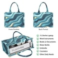 thumbnail image 2 of Large Capacity Tote Bag,Blue Gold Marble Pattern Handbag Fashion Luxury Tote Bag,15.7"x13"x 5.1" Inches,Laptop Compatible, 2 of 6