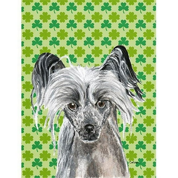 Chinese Crested St Patricks Irish Flag Garden Size