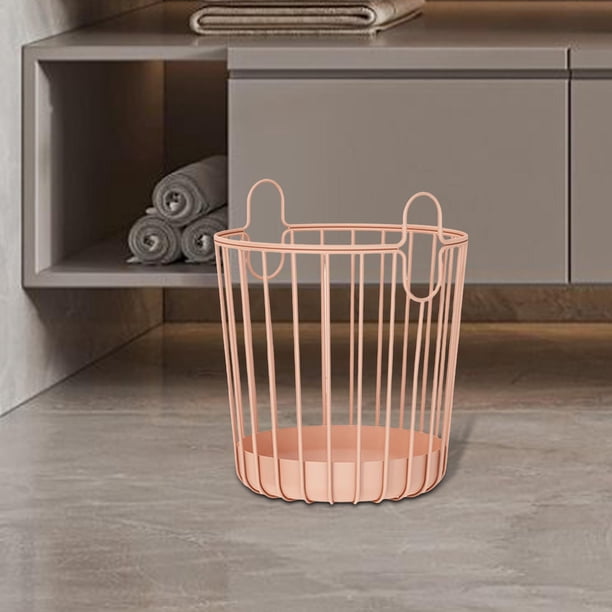 Cesta de lavandería rústica, contenedor de almacenamiento de hierro, cesta de almacenamiento de ropa sucia impermeable transpirable para dormitorio Rosado Baoblaze Cesto de la ropa
