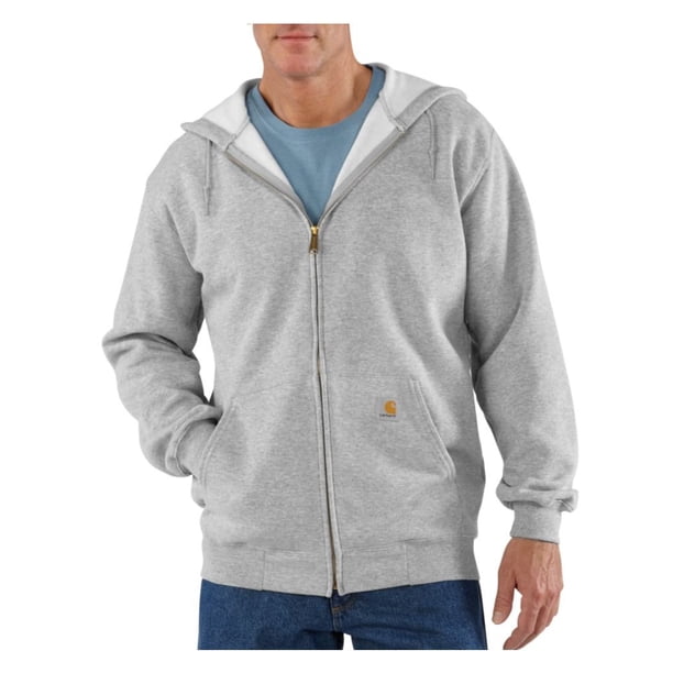 Sudadera Carhartt, holgada, de peso medio, con cierre completo, gris jaspeado
