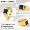 Bestyle S925 Sterling Silver Cubic Zirconia Cz Band Rings For Men Boys
