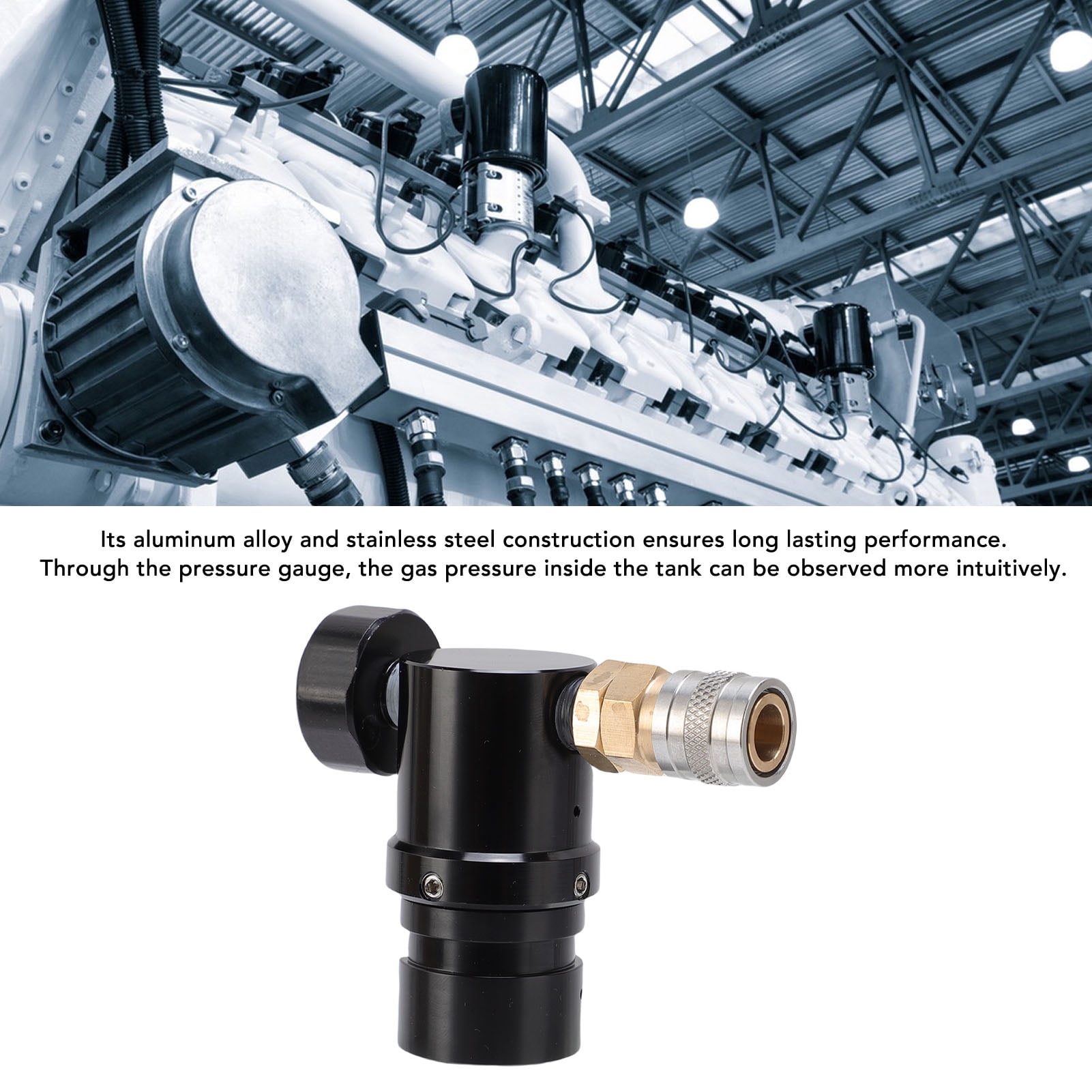 BIMZUC Mini CO2 Regulator Low Pressure Fast Refresh 20-200 PSI Adjustable Output G1/2-14 Thread