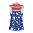 thumbnail image 5 of Yuyamidu American Flag Star Golf Shirts for Women Anti Wrinkle Tennis Tank Tops Printed Collared Shirts Sleeveless Button Down Workout Athletic Size L, 5 of 7
