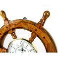 thumbnail image 6 of Nagina International Nautical Handcrafted Wooden Premium Wall Decor Wooden Clock Ship Wheels | Pirate's Accent | Maritime Decorative Time's Clock (30 Inches, Clock Size - 6 Inches), 6 of 6