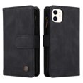 thumbnail image 3 of Case for iPhone 11 Cover Zipper Pocket Wallet Case Magnetic Protective - Black, 3 of 5