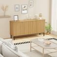 thumbnail image 4 of BeesClover Sideboard Buffet Cabinet with Storage, Wooden Storage Cabinet with Fluted Doors and Adjustable Shelf, Freestanding Coffee Bar for Kitchen, Dining Room, 4 of 8