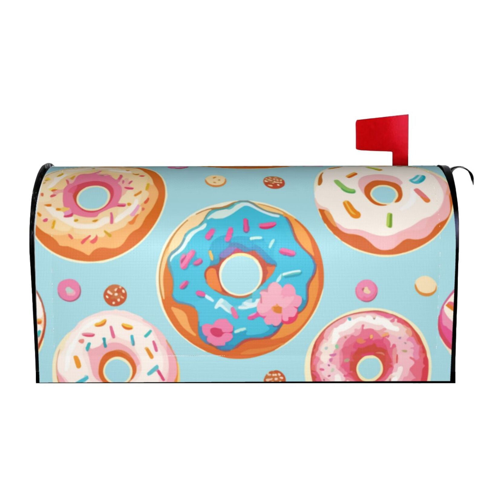 Xecao Colorful Donut for Mailbox Cover with Magnetic Strips, Waterproof and Sunscreen, Adds a Decorative Touch to Your Garden Yard.