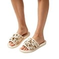 thumbnail image 4 of Willtoo Women Open Toe Flat Slides Sparkly Sequin Slip-On Sandals Non-Slip House Footwear Casual Summer Indoor Outdoor, 4 of 4