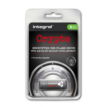 8GB Integral Crypto Drive FIPS 197 Encrypted USB Flash Drive (256-bit Hardware