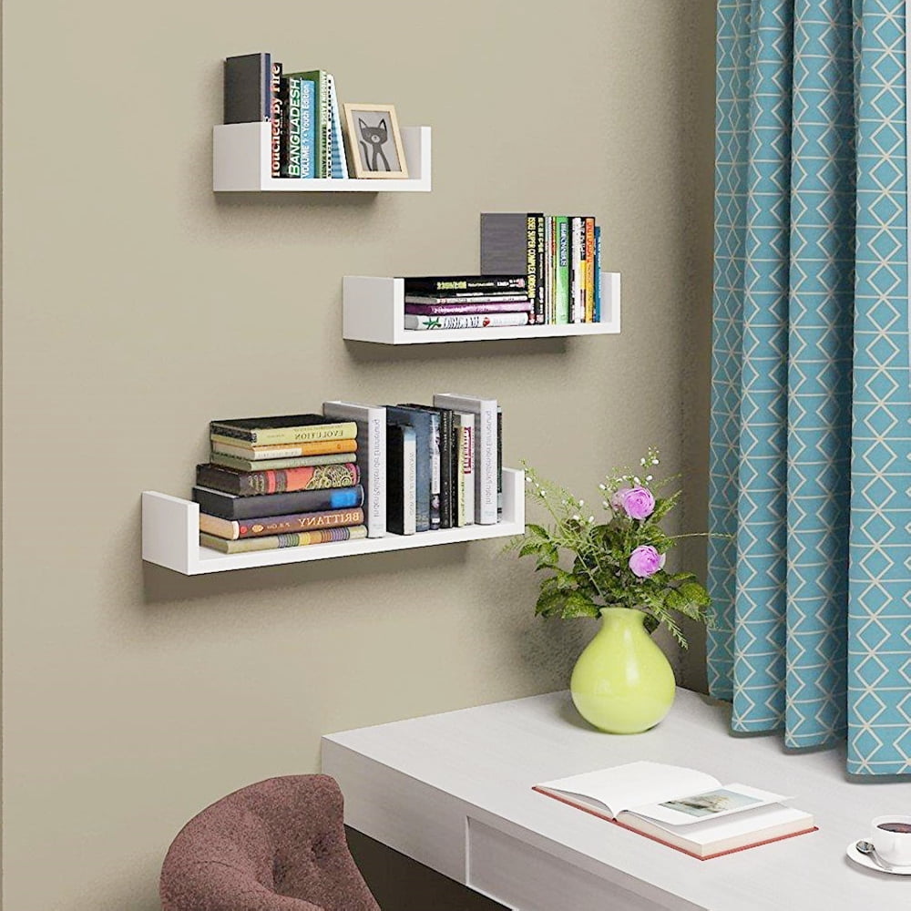 Floating Storage Bookshelf Wall Mounted Cubes TV Shelf Book Case M&W 