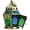 Medium Blue; Green, variant on In the Breeze 9204 — Pink & Yellow Mini Hex Tealight Lantern — Moroccan-Style Boho Chic Tealight Glass and Metal Tabletop Lantern