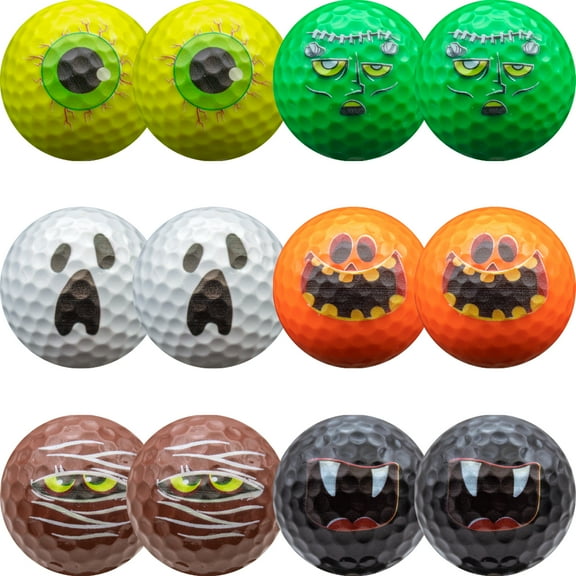 Halloween Monster Mix Golf Balls – 12-Pack Spooky Golf Gift Set with Classic Monster Designs