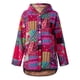 thumbnail image 1 of Chaqueta con capucha de lana para mujer Abrigo suelto con botones y bolsillos con estampado vintage Abanopi XX-grande, 1 of 7