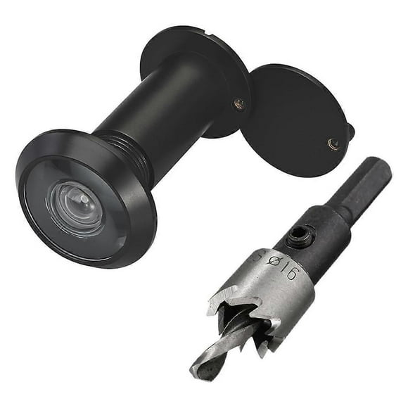 220-Degree Solid Peep Holes for Door with 16mm Drill Bit,0.63in Door Peephole for Door Thick From 1-3/8inch to 2-1/6inch
