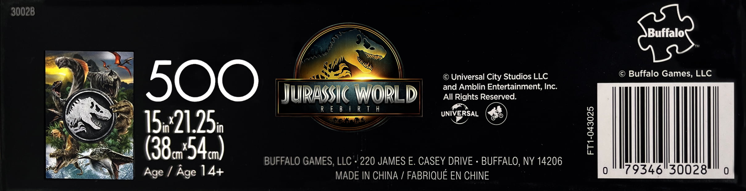 Puzzle entrecroisé de 500 pièces Buffalo Games Jurassic World Rebirth pour adultes de 14 ans et plus