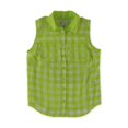 thumbnail image 1 of Aeropostale Womens Checkered Chiffon Tank Top, Green, Juniors, Small, 1 of 1