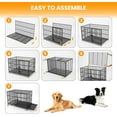 thumbnail image 5 of Senfot Heavy Duty Escape-Proof Dog Crate, Metal Indoor Kennel with 3 Doors, Removable Tray, Wheels, Durable Cage for Large/Medium Dogs, 36" Black, 5 of 7