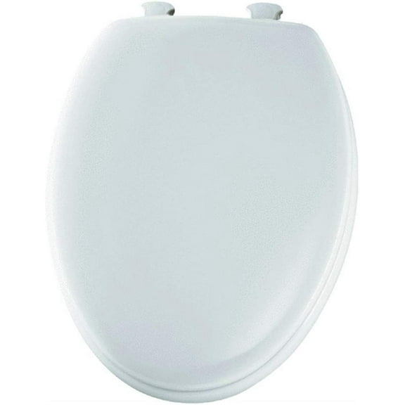 Mayfair 146EC 000 Molded Wood Toilet Seat with Lift-Off Hinges, Elongated, White