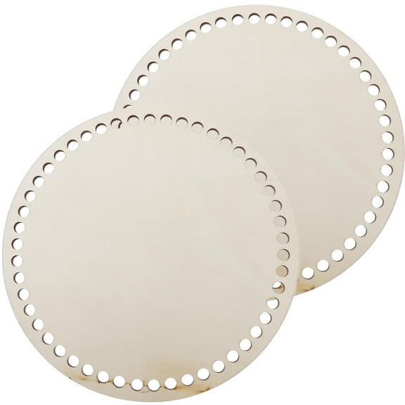 PBPBOX 2Pcs Strong Wooden Basket Bases for DIY Crochet Bag and Basket Making