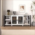 thumbnail image 2 of TV Furniture | 80 Inch Industrial Farmhouse TV Stand | Wood & Metal Storage | TV Size Ranges 70-79 inches | Particle Board+MDF, 2 of 13