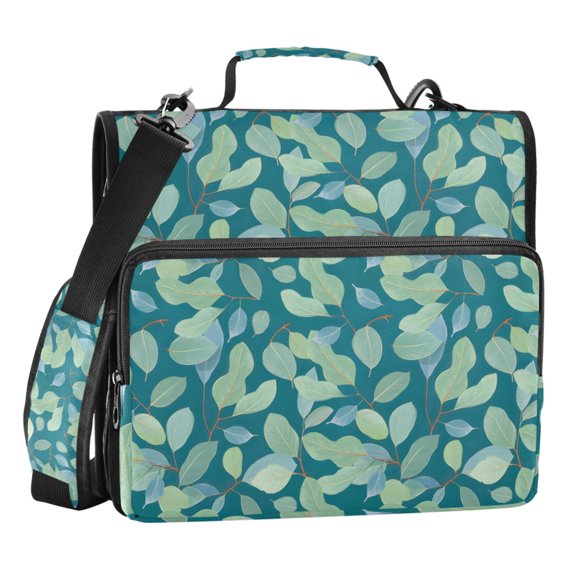 ALAZA Zipper Binder Watercolor Leaves 3 Ring Trapper Keeper File Folder Organizer Bag