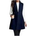 thumbnail image 2 of 2025 Trendy Long Vest for Women Sleeveless Tweed Blazer Fall Jackets Cardigan Outerwear Double Breasted Trench Coats, 2 of 9