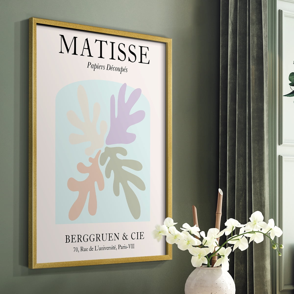 Matisse DVI Framed Print in Gold Solid Wood Framed Print No Nail Hanging