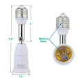 thumbnail image 3 of LAICAIW Light Socket Extender [2-Pack], 4.5 Inch Light Socket Extension, 360° Adjustable Light Socket, White, 3 of 7
