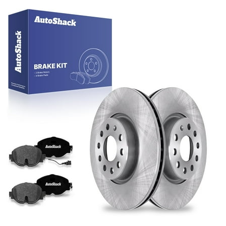 AutoShack 12.28" (311.8 mm) Front Vented Brake Rotors   Premium Ceramic Brake Pads | Replacement for 2019-2025 Volkswagen Jetta 2015-2021 Volkswagen GTI 2015-2020 Audi A3 | 6-PC Brake Kit