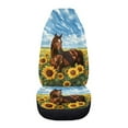 thumbnail image 3 of Jeiento Sunflower Car Seat Covers Front Seats Only Horse Automotive Front Bucket Seat Covers Protective Accessory 1 Piece Comfortable High Back Driver Seat Cover Fit for Most Vehicles, 3 of 6