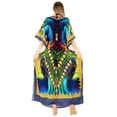 thumbnail image 5 of LA LEELA Women's Summer African Beach Maxi Slit Dresses Caftan Loungewear Dashiki Print Casual Cover up Caftans for Women 2X-3X Indigo, Peacock, 5 of 5