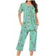thumbnail image 1 of Pantalones de Mujer Casual Recortado Botón Suelto Ajuste Impreso con Manga Larga Superior, Diseño de Cuello de Jardín para el Uso Diario de Primavera, 1 of 6