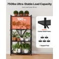 thumbnail image 4 of VEVOR 4-Tier Foldable Storage Shelf, 28W x 13D x 54H Inch Folding Metal Rack Shelving Unit, No Assembly Organizer Shelf with 5 Wheels & 4 Hooks for Pantry, Kitchen, Garage, Basement, Black, 4 of 9