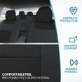 thumbnail image 5 of BDK PolyPro Car Seat Covers Full Set in Reverse Charcoal, Front and Rear Split Bench Seat Covers for Cars, Easy to Install Car Seats Cover Set and Accessories for Auto Trucks SUV - Reverse Charcoal, 5 of 21