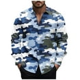 thumbnail image 2 of LEBONYARD Mens Tops Long Sleeve,Mens Hoodies Sweatshirts,Fashionable Men's Casual and Comfortable Long Sleeved Collar Printed Top Shirt Camouflage S, 2 of 5