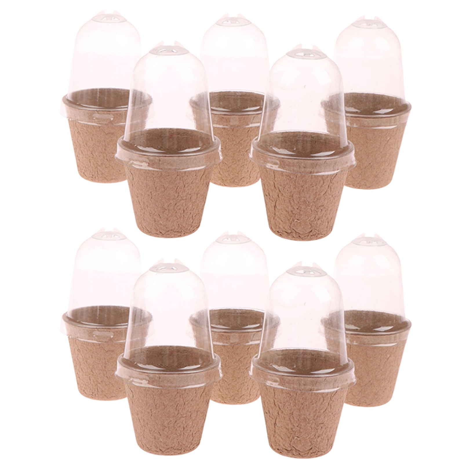 NUZYZ 10 Pcs Plant Nursery Pot Biodegradable Ventilation Holes See