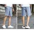 thumbnail image 2 of CENL Men Solid Color Fashion Shorts Summer Breathable Elastic Waist Casual Shorts, 2 of 9