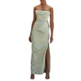 thumbnail image 2 of Franhais Women Wrapped Dress, Sleeveless Off Shoulder Solid Color Pleated Casual Club Dress, 2 of 6