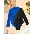 thumbnail image 3 of DPOIS Kids Girls Long Sleeve Sparkly Rhinestone Gymnastics Leotards Blue 12, 3 of 7