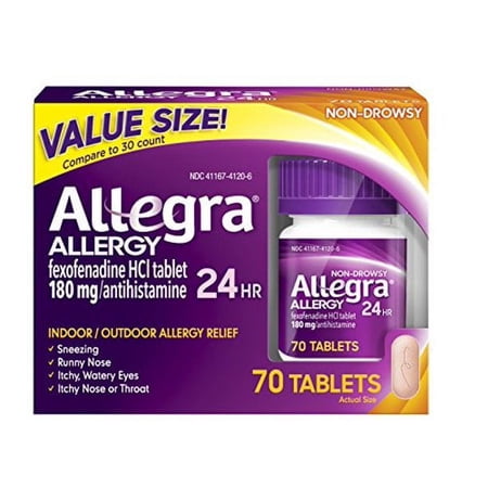 Allegra Adult 24 Hour Allergy Tablets, 180Mg, 70 Each